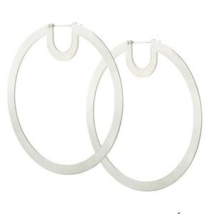 Betsy & Iya Sterling Silver Large Bombona Hoop Earring
